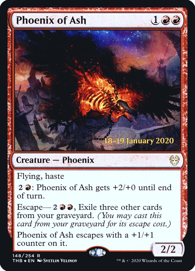 Phoenix of Ash [Theros Beyond Death Prerelease Promos] | Card Merchant Takapuna