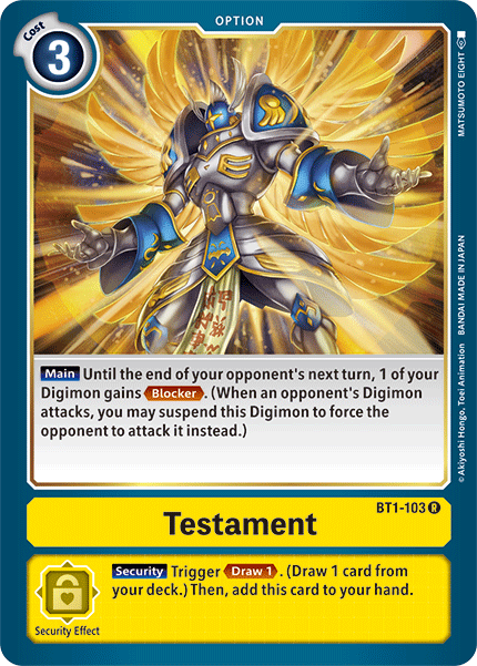 Testament [BT1-103] [Release Special Booster Ver.1.5] | Card Merchant Takapuna