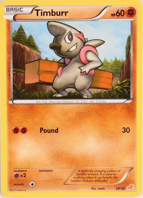 Timburr (29/30) [Black & White: Trainer Kit - Excadrill] | Card Merchant Takapuna