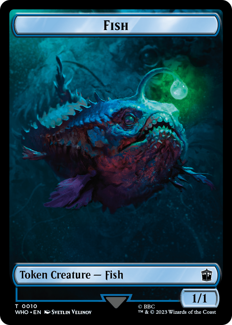 Fish // Beast Double-Sided Token [Doctor Who Tokens] | Card Merchant Takapuna