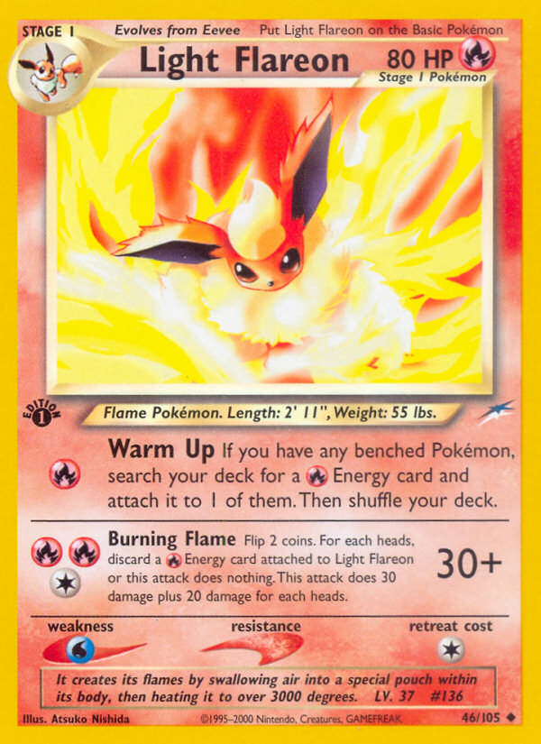 Light Flareon (46/105) [Neo Destiny 1st Edition] | Card Merchant Takapuna