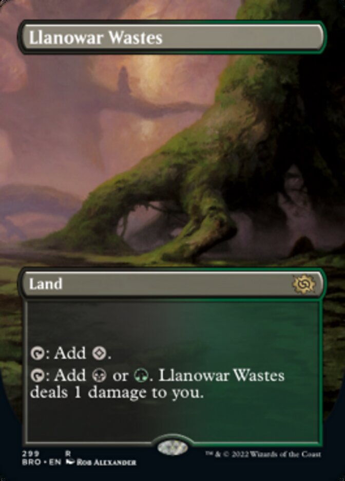 Llanowar Wastes (Borderless Alternate Art) [The Brothers' War] | Card Merchant Takapuna