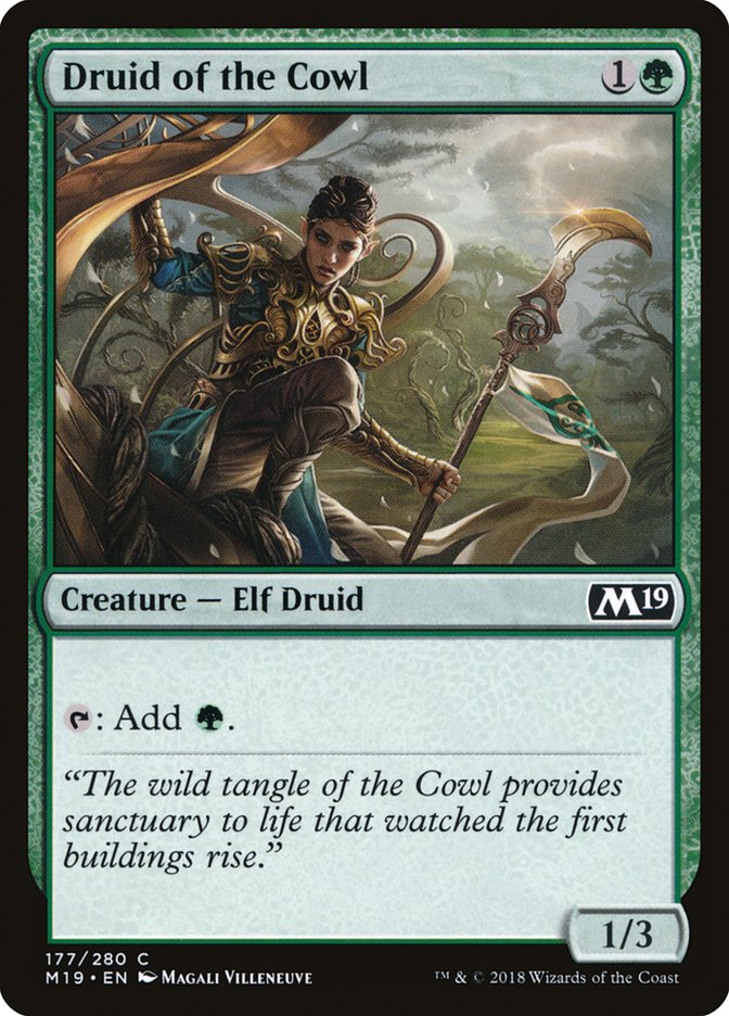 Druid of the Cowl [Core Set 2019] | Card Merchant Takapuna