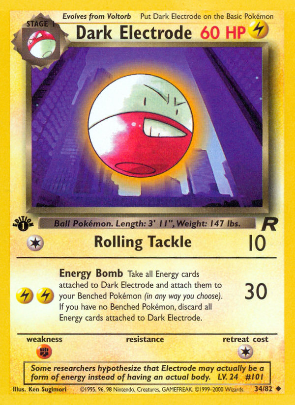 Dark Electrode (34/82) [Team Rocket 1st Edition] | Card Merchant Takapuna