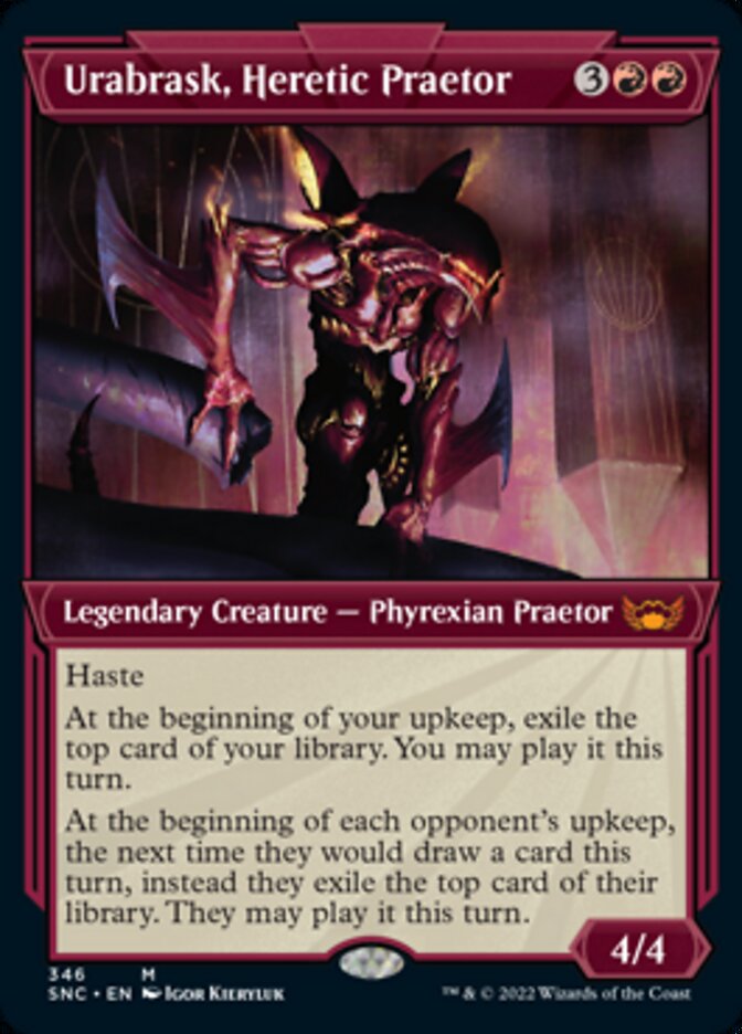 Urabrask, Heretic Praetor (Showcase Art Deco) [Streets of New Capenna] | Card Merchant Takapuna