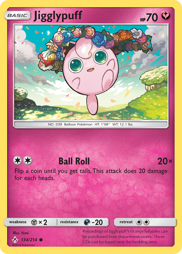 Jigglypuff (134/214) [Sun & Moon: Unbroken Bonds] | Card Merchant Takapuna