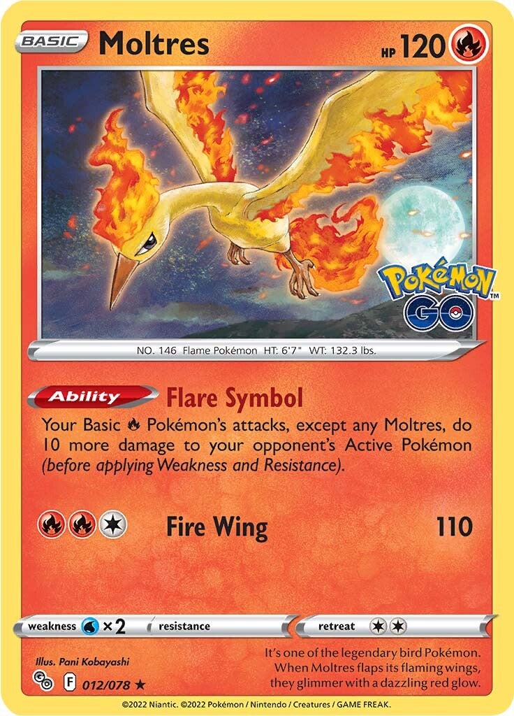 Moltres (012/078) [Pokémon GO] | Card Merchant Takapuna