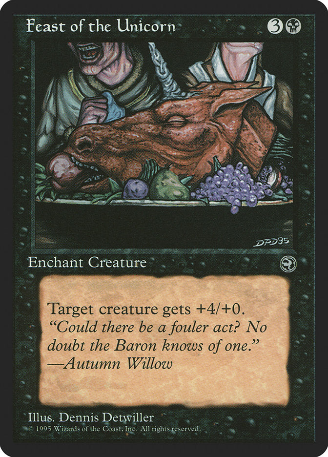 Feast of the Unicorn (Autumn Willow Flavor Text) [Homelands] | Card Merchant Takapuna