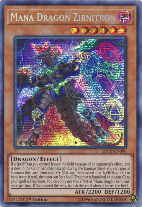 Mana Dragon Zirnitron [MP19-EN090] Prismatic Secret Rare | Card Merchant Takapuna