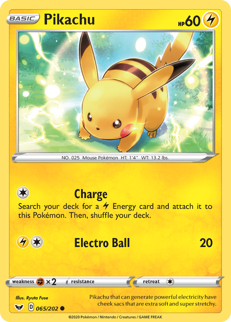 Pikachu (065/202) [Sword & Shield: Base Set] | Card Merchant Takapuna