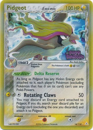 Pidgeot (14/110) (Delta Species) (Stamped) [EX: Holon Phantoms] | Card Merchant Takapuna