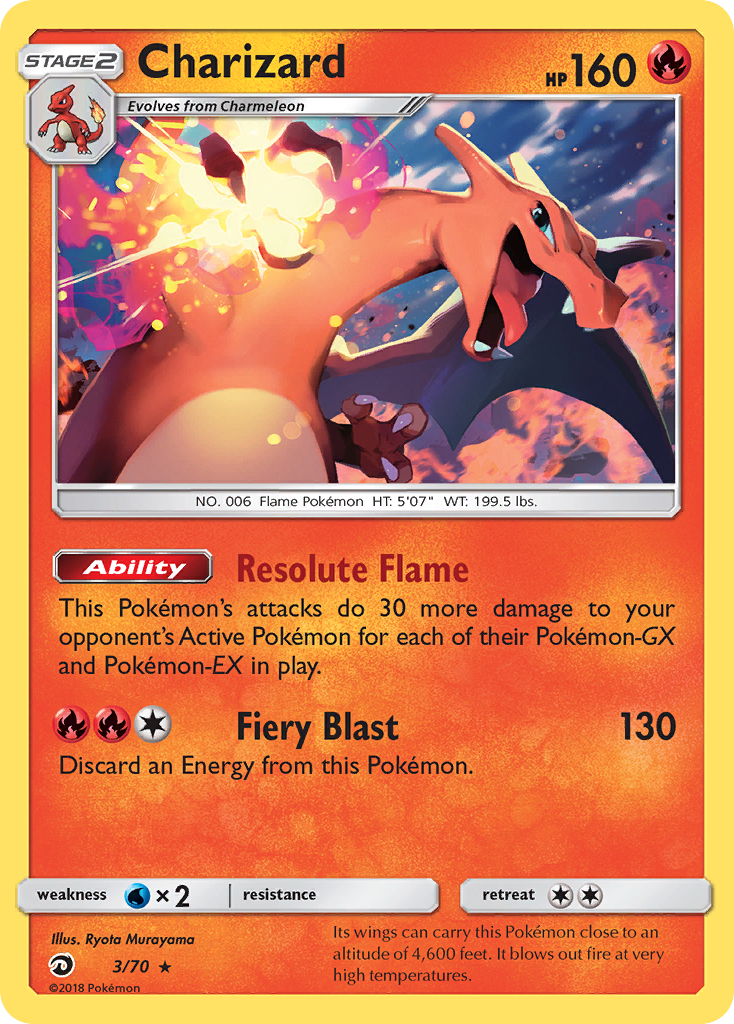 Charizard (3/70) [Sun & Moon: Dragon Majesty] | Card Merchant Takapuna