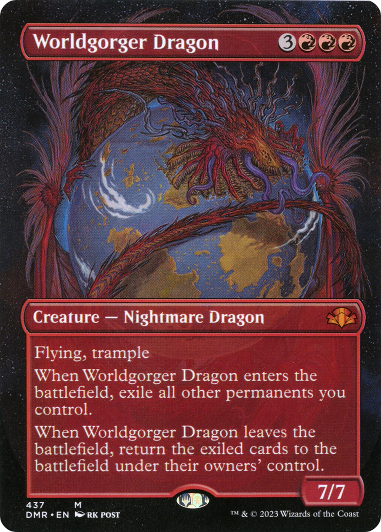 Worldgorger Dragon (Borderless Alternate Art) [Dominaria Remastered] | Card Merchant Takapuna