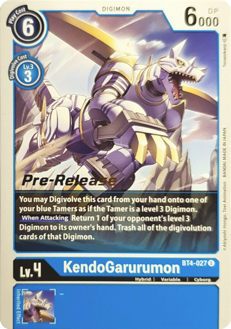 KendoGarurumon [BT4-027] [Great Legend Pre-Release Promos] | Card Merchant Takapuna