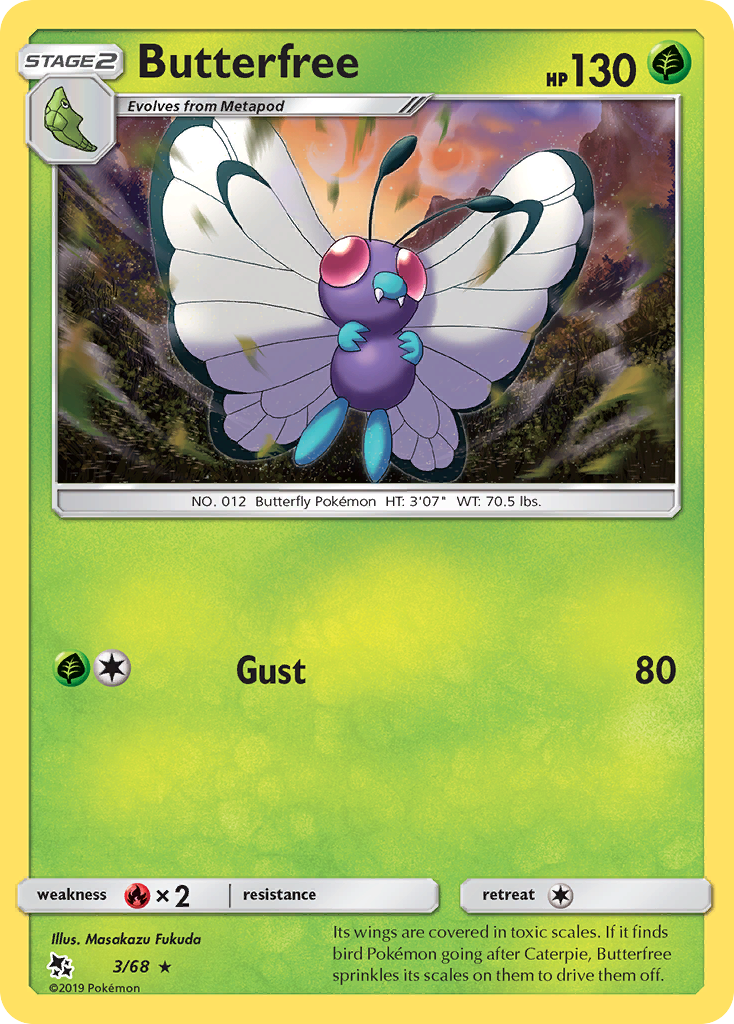 Butterfree (3/68) [Sun & Moon: Hidden Fates] | Card Merchant Takapuna