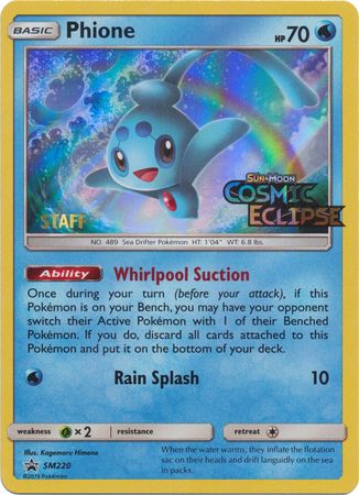 Phione (SM220) (Staff Prerelease Promo) [Sun & Moon: Black Star Promos] | Card Merchant Takapuna