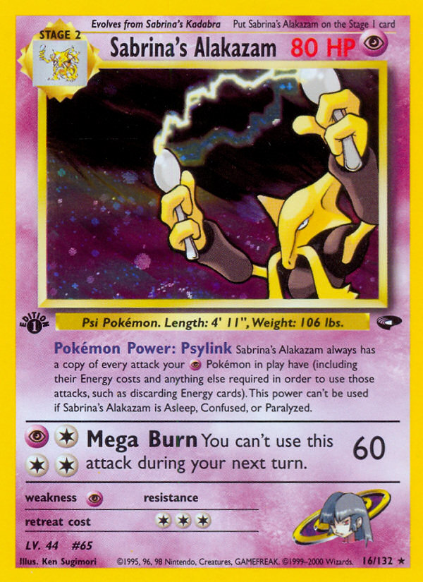 Sabrina's Alakazam (16/132) [Gym Challenge 1st Edition] | Card Merchant Takapuna