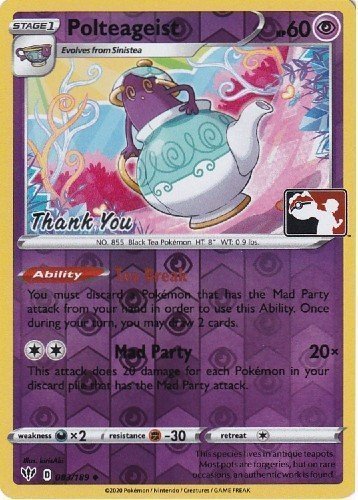 Polteageist (083/189) (Thank You Promo) [Sword & Shield: Darkness Ablaze] | Card Merchant Takapuna