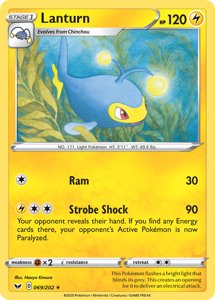 Lanturn (069/202) [Sword & Shield: Base Set] | Card Merchant Takapuna