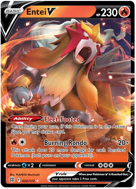 Entei V (022/172) [Sword & Shield: Brilliant Stars] | Card Merchant Takapuna