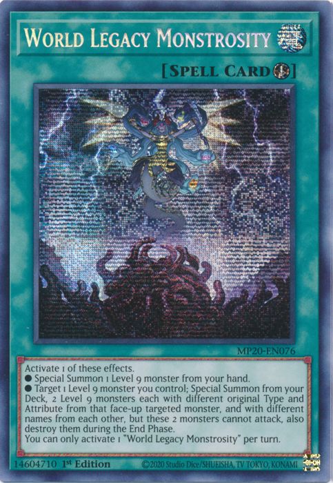 World Legacy Monstrosity [MP20-EN076] Prismatic Secret Rare | Card Merchant Takapuna