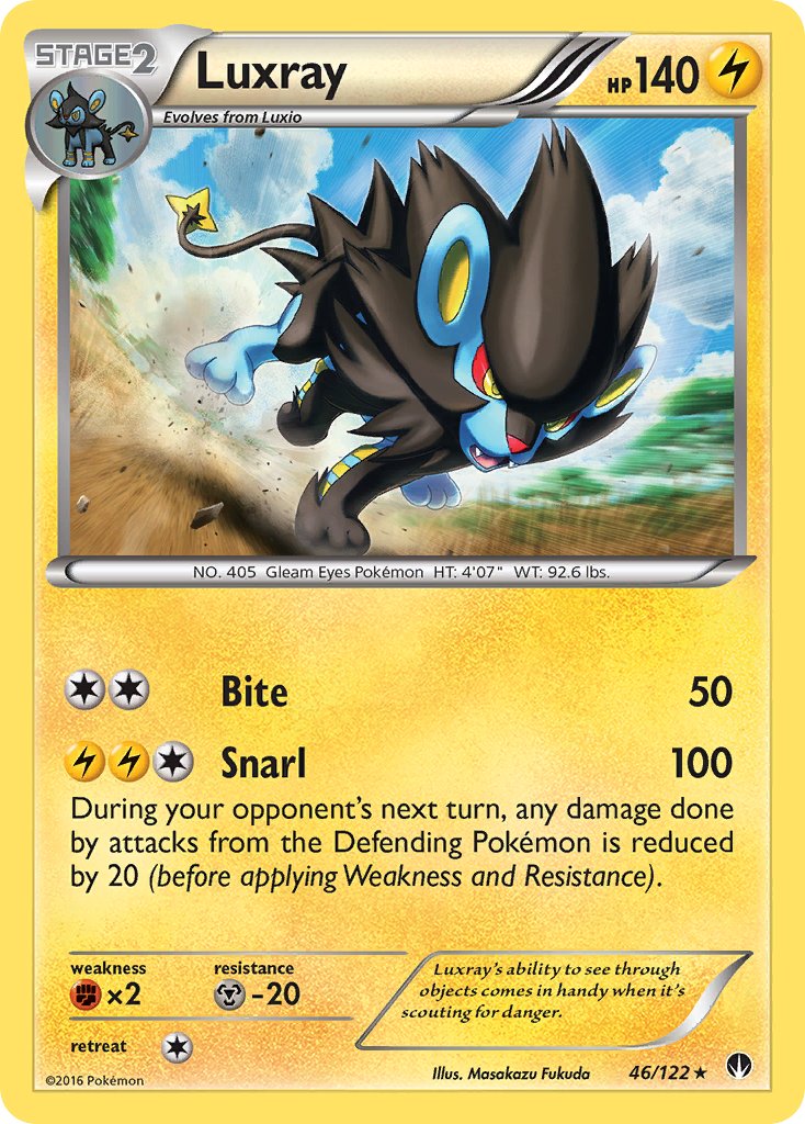 Luxray (46/122) (Cracked Ice Holo) [XY: BREAKpoint] | Card Merchant Takapuna