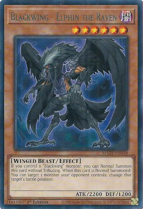 Blackwing - Elphin the Raven [MAZE-EN038] Rare | Card Merchant Takapuna