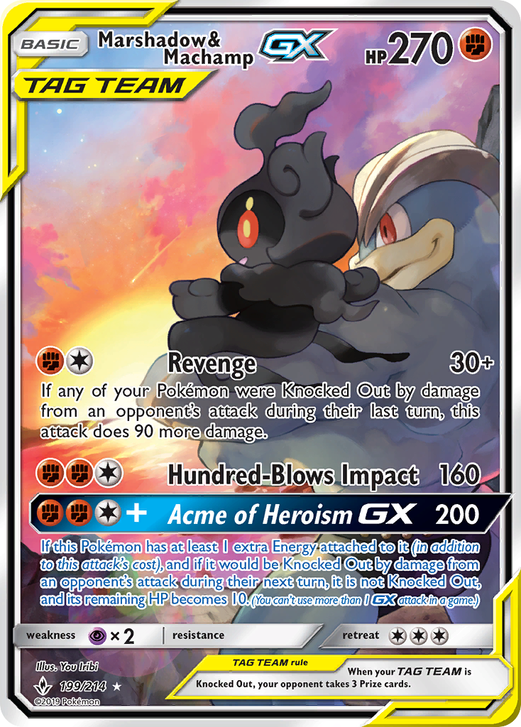 Marshadow & Machamp GX (199/214) [Sun & Moon: Unbroken Bonds] | Card Merchant Takapuna