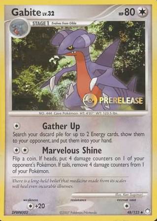 Gabite (48/123) (Prerelease Promo) [Diamond & Pearl: Black Star Promos] | Card Merchant Takapuna