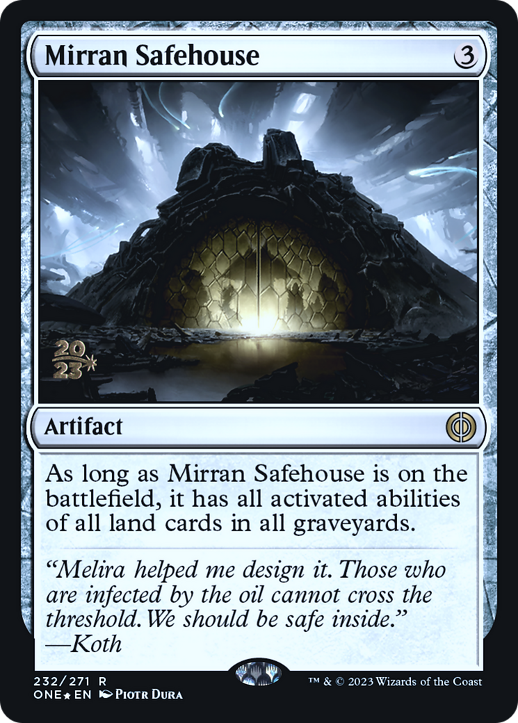 Mirran Safehouse [Phyrexia: All Will Be One Prerelease Promos] | Card Merchant Takapuna