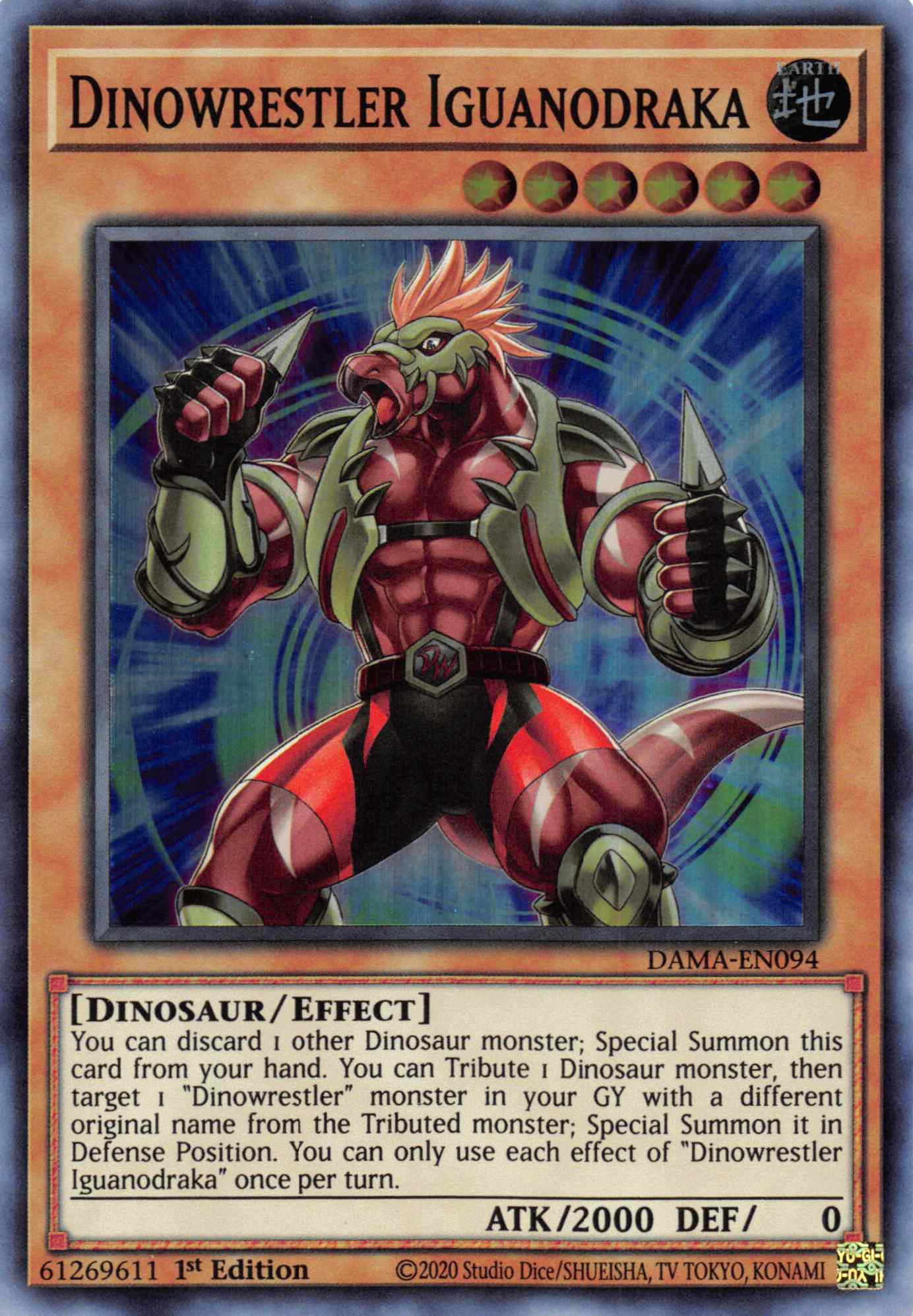 Dinowrestler Iguanodraka [DAMA-EN094] Super Rare | Card Merchant Takapuna