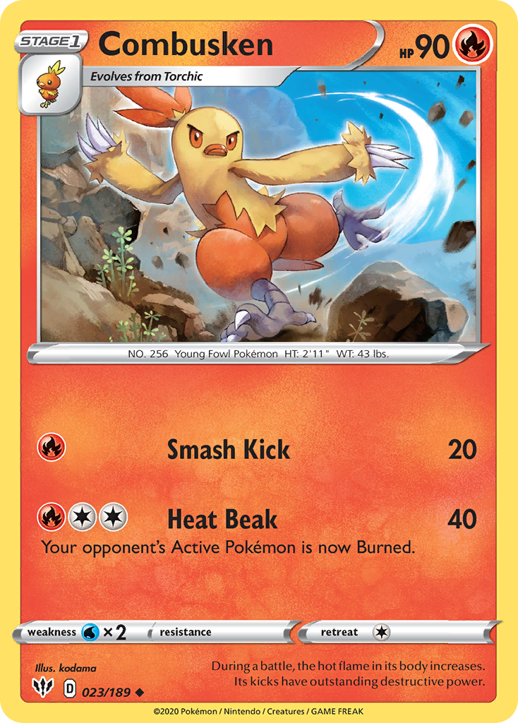 Combusken (023/189) [Sword & Shield: Darkness Ablaze] | Card Merchant Takapuna