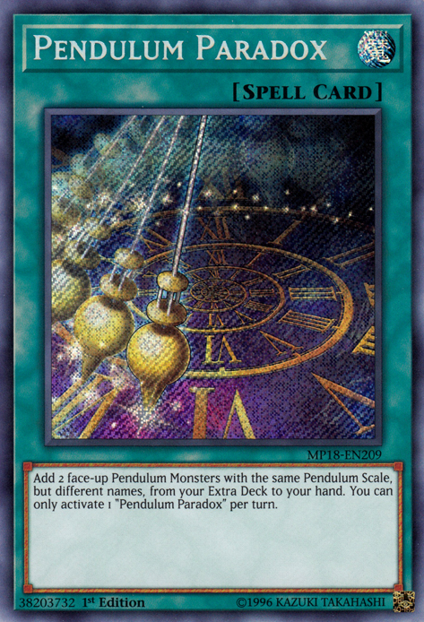 Pendulum Paradox [MP18-EN209] Secret Rare | Card Merchant Takapuna