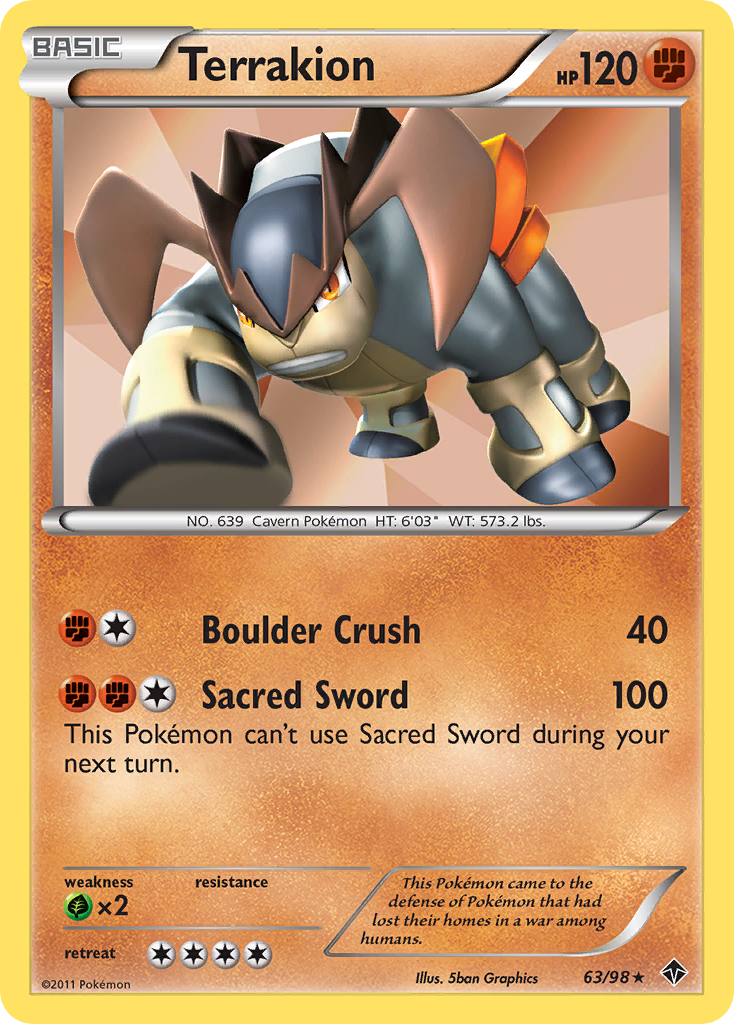 Terrakion (63/98) [Black & White: Emerging Powers] | Card Merchant Takapuna