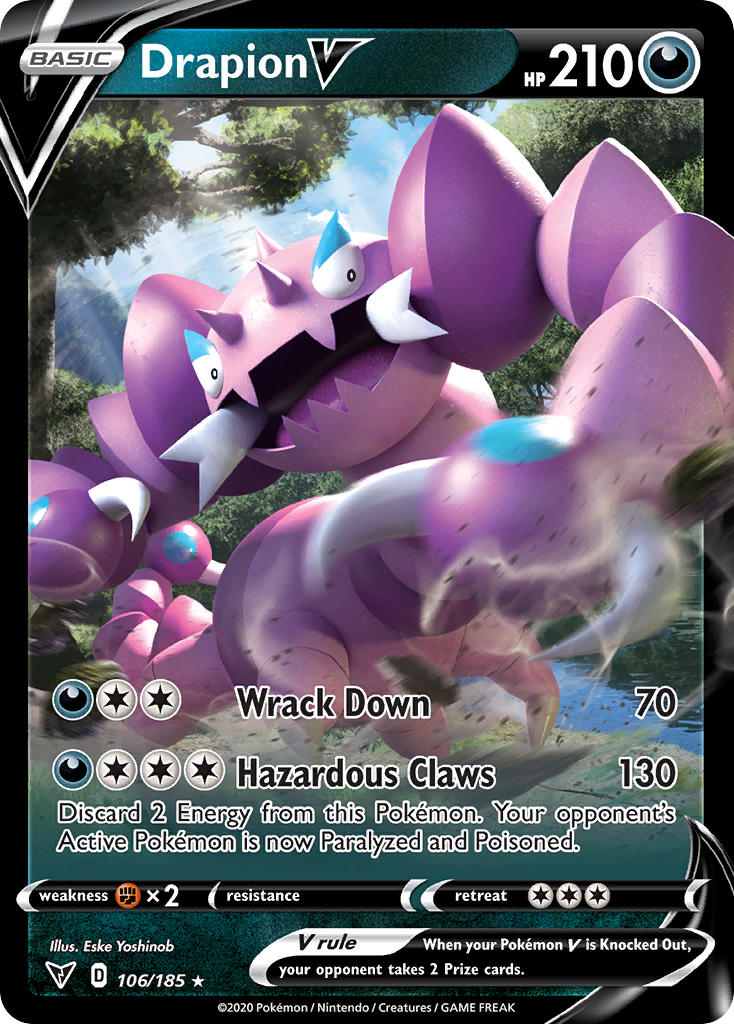 Drapion V (106/185) [Sword & Shield: Vivid Voltage] | Card Merchant Takapuna