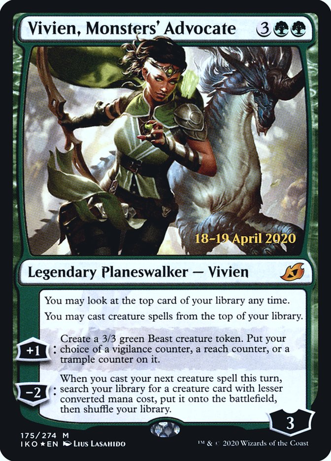 Vivien, Monsters' Advocate [Ikoria: Lair of Behemoths Prerelease Promos] | Card Merchant Takapuna