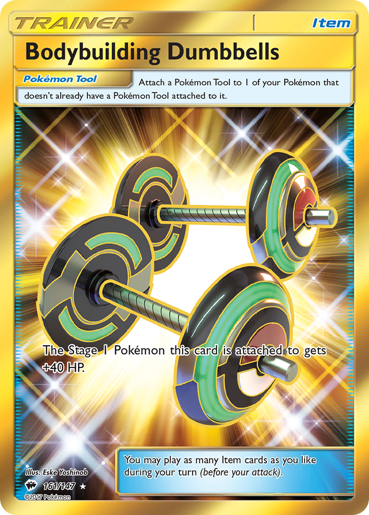 Bodybuilding Dumbbells (161/147) [Sun & Moon: Burning Shadows] | Card Merchant Takapuna