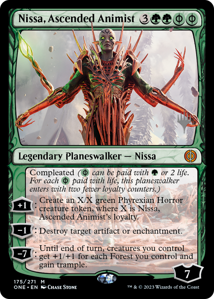 Nissa, Ascended Animist (Promo Pack) [Phyrexia: All Will Be One Promos] | Card Merchant Takapuna