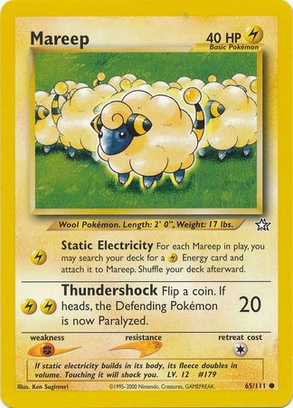 Mareep (65/111) [Neo Genesis Unlimited] | Card Merchant Takapuna