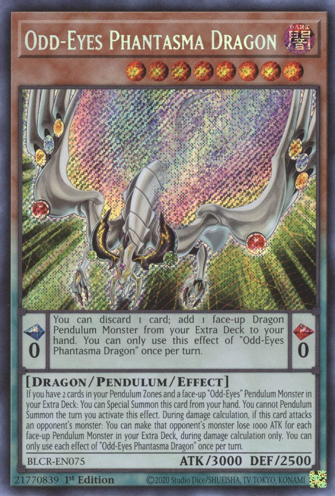 Odd-Eyes Phantasma Dragon [BLCR-EN075] Secret Rare | Card Merchant Takapuna