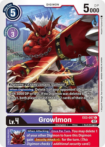 Growlmon [EX3-057] [Revision Pack Cards] | Card Merchant Takapuna