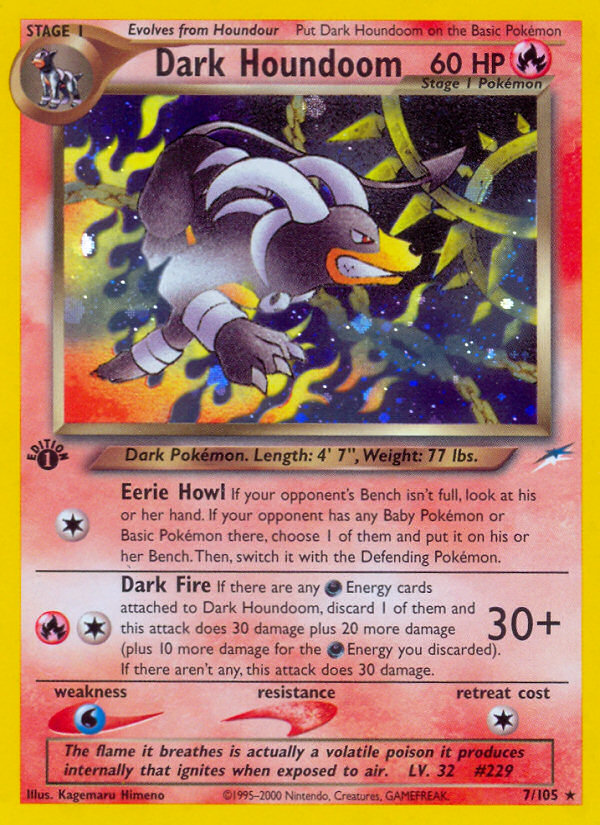 Dark Houndoom (7/105) [Neo Destiny 1st Edition] | Card Merchant Takapuna