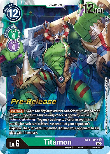 Titamon [BT11-057] [Dimensional Phase Pre-Release Promos] | Card Merchant Takapuna