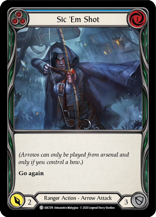 Sic 'Em Shot (Blue) [U-ARC074] (Arcane Rising Unlimited)  Unlimited Normal | Card Merchant Takapuna