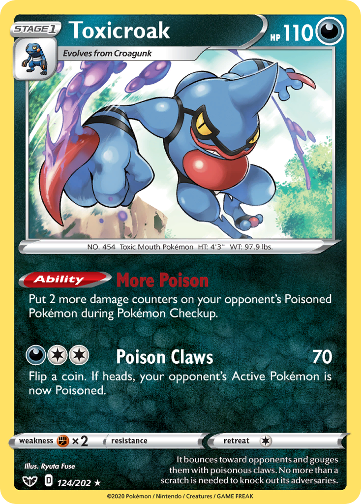 Toxicroak (124/202) [Sword & Shield: Base Set] | Card Merchant Takapuna