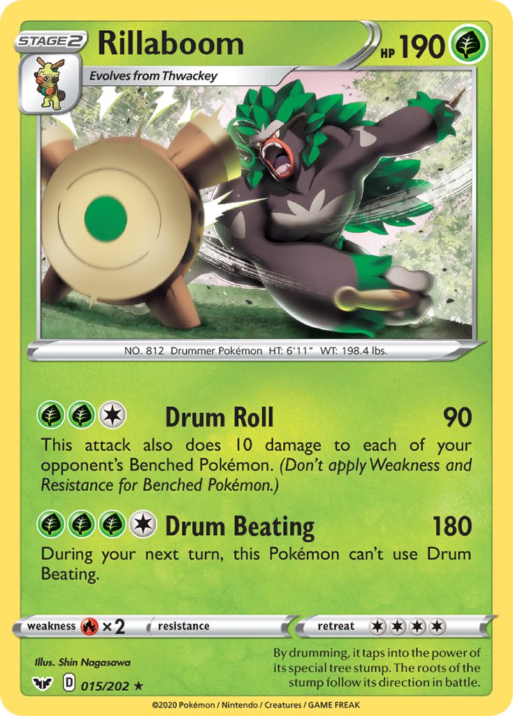 Rillaboom (015/202) (Cracked Ice Holo) (Theme Deck Exclusive) [Sword & Shield: Base Set] | Card Merchant Takapuna