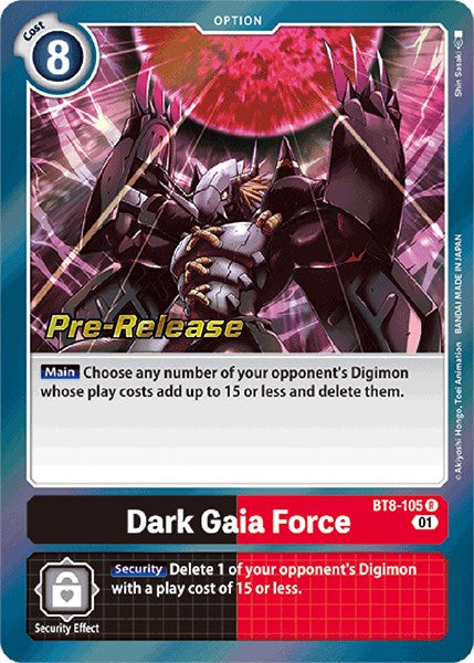 Dark Gaia Force [BT8-105] [New Awakening Pre-Release Cards] | Card Merchant Takapuna