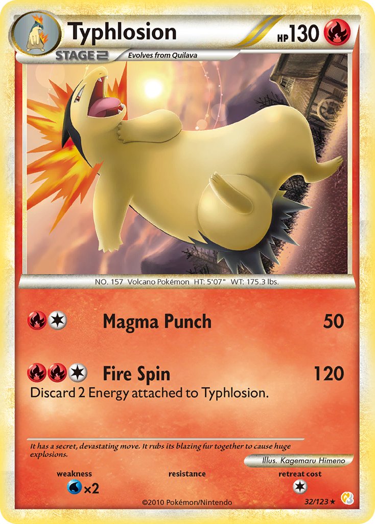 Typhlosion (32/123) (Theme Deck Exclusive) [HeartGold & SoulSilver: Base Set] | Card Merchant Takapuna