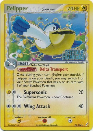 Pelipper (26/100) (Delta Species) (Stamped) [EX: Crystal Guardians] | Card Merchant Takapuna