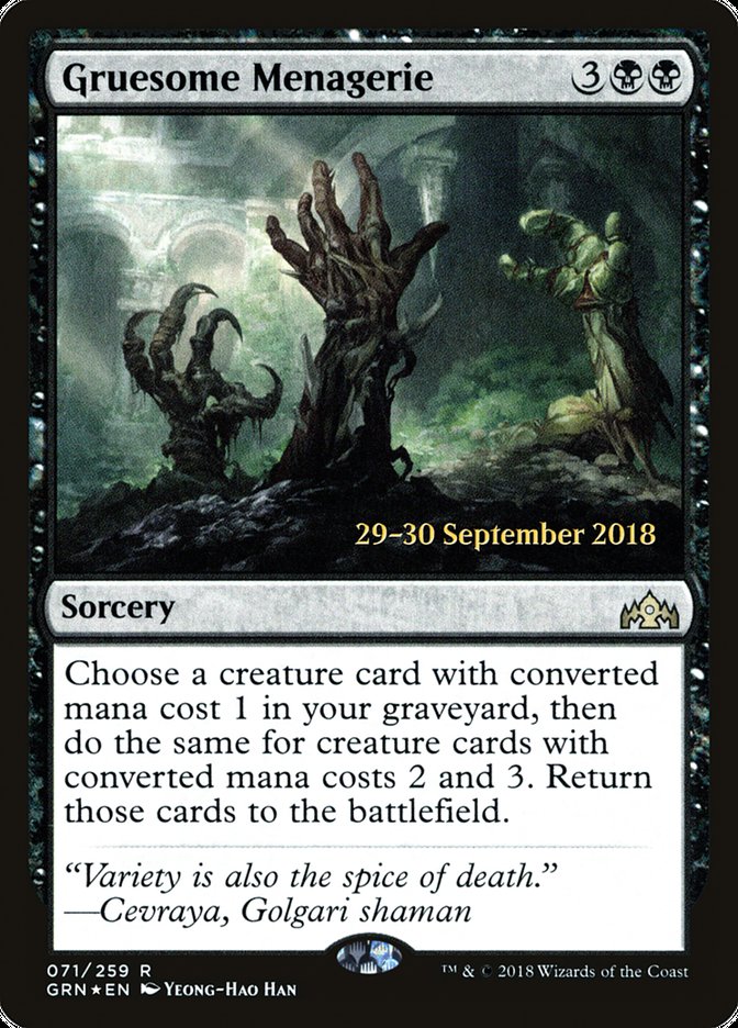 Gruesome Menagerie [Guilds of Ravnica Prerelease Promos] | Card Merchant Takapuna